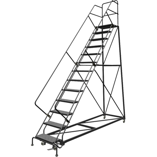 &eacute;chelles en angle de s&eacute;curit&eacute;, 13 marches, Perfor&eacute;, Inclinaison 50°, Hauteur 130" D. Morneault & Fils