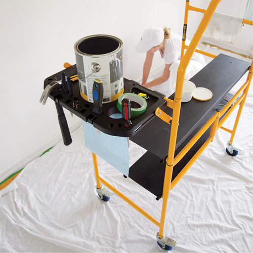 nsemble d'&eacute;chafaudage &agrave; montant de s&eacute;curit&eacute; & tablette pour outils de 4' Jobsite Series, Cadre Acier, 49-1/2" p x 57-3/4" h D. Morneault & Fils