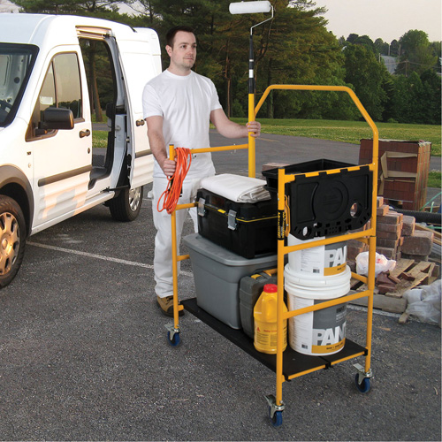 nsemble d'&eacute;chafaudage &agrave; montant de s&eacute;curit&eacute; & tablette pour outils de 4' Jobsite Series, Cadre Acier, 49-1/2" p x 57-3/4" h D. Morneault & Fils