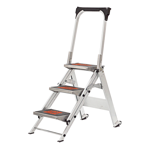 Safety Stepladder with Bar & Tray, 2.2', Aluminum, 300 lbs. Capacity, Type 1A D. Morneault & Fils