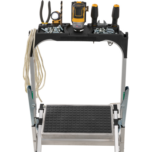 &eacute;chelle escabeau avec roues pivotantes, 2 marches, 23" x 21" x Hauteur 34,50" D. Morneault & Fils