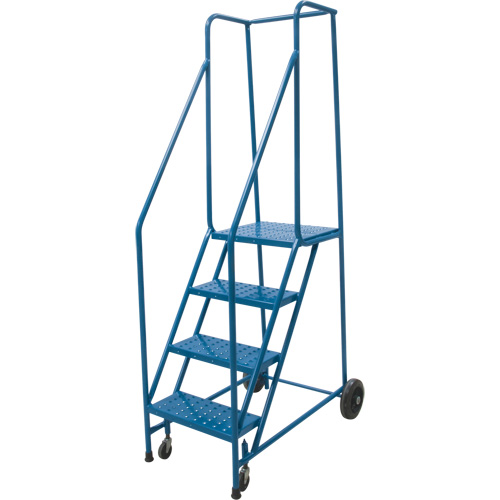 Rolling Step Ladder, 4 Steps, 18" Step Width, 37" Platform Height, Steel D. Morneault & Fils
