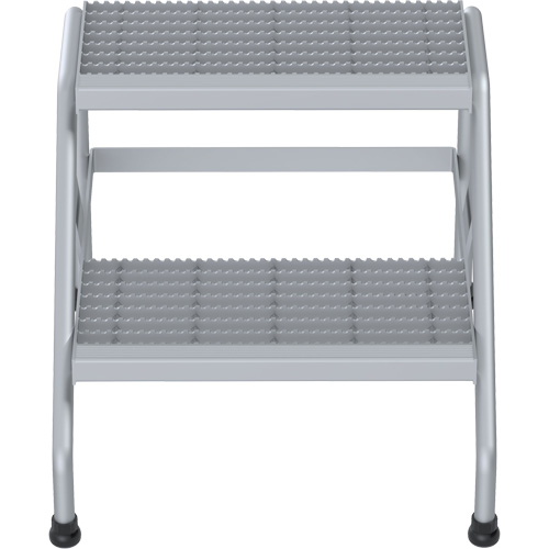 Aluminum Step Stand, 2 Step(s), 22-13/16" W x 24-9/16" L x 20" H, 500 lbs. Capacity D. Morneault & Fils