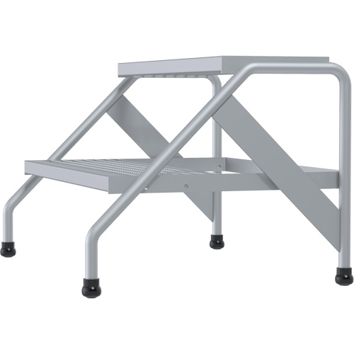 Aluminum Step Stand, 2 Step(s), 32-13/16" W x 24-9/16" L x 20" H, 500 lbs. Capacity D. Morneault & Fils