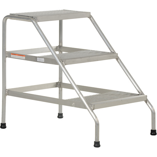 Aluminum Step Stand, 3 Step(s), 22-13/16" W x 34-9/16" L x 30" H, 500 lbs. Capacity D. Morneault & Fils
