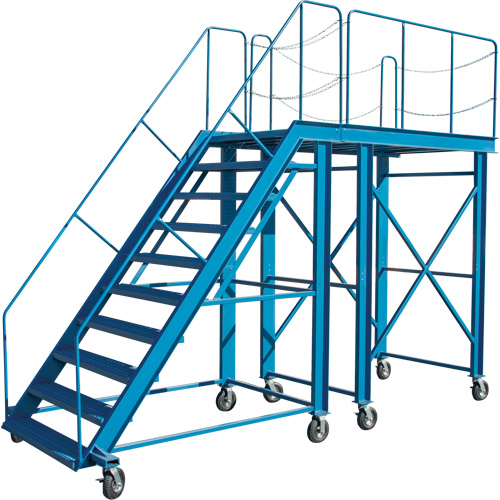 Snow Ladder, Steel, 10 Steps, 99" H, 85-1/2" D, 48" Step, Serrated D. Morneault & Fils