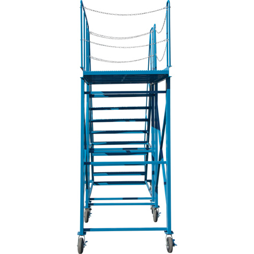 Snow Ladder, Steel, 10 Steps, 99" H, 85-1/2" D, 48" Step, Serrated D. Morneault & Fils