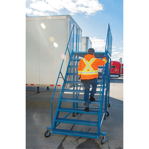 Snow Ladder, Steel, 10 Steps, 99" H, 85-1/2" D, 48" Step, Serrated D. Morneault & Fils