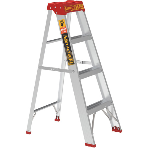 Step Ladder, 4', Aluminum, 200 lbs. Capacity, Type 3 D. Morneault & Fils