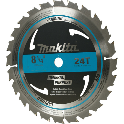 Carbide-Tipped Circular Framing Saw Blade, 8-1/4", 24 Teeth, Wood Use D. Morneault & Fils