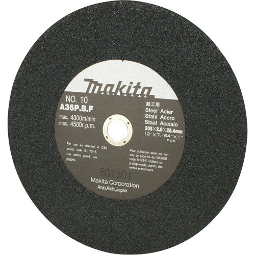 Abrasive Wheel for Cut Off Saws & Angle Cutters, 12" x 7/64", 1" Arbor, 4500 RPM D. Morneault & Fils