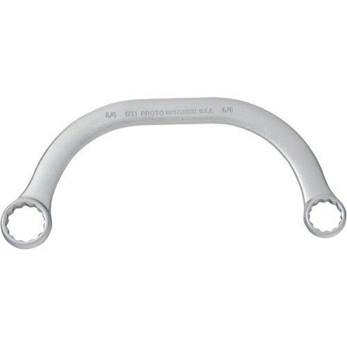 Box End Wrench, 12 Point, 5/8" x 3/4", 15° Offset, Plain Finish D. Morneault & Fils