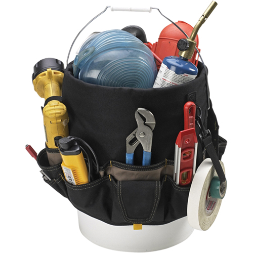 Sacs Bucket Buddy &agrave; 48 pochettes, 6" lo x 11" la x 12" h, Polyester, Noir D. Morneault & Fils