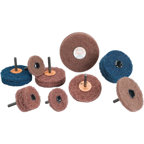 Meule Buff & Blend Standard Abrasives, 3" dia. x 1/4" la, Arbre 1/4", Oxyde d'aluminium D. Morneault & Fils