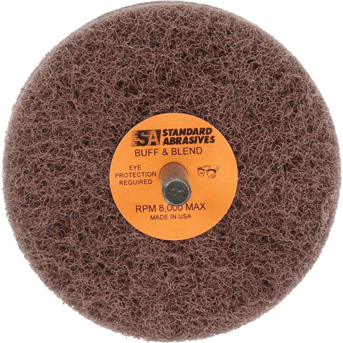 Meule Buff & Blend Standard Abrasives, 3" dia. x 2" la, Arbre 1/4", Oxyde d'aluminium D. Morneault & Fils