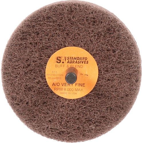 Meule Buff & Blend Standard Abrasives, 3" dia. x 3" la, Arbre 1/4", Oxyde d'aluminium D. Morneault & Fils