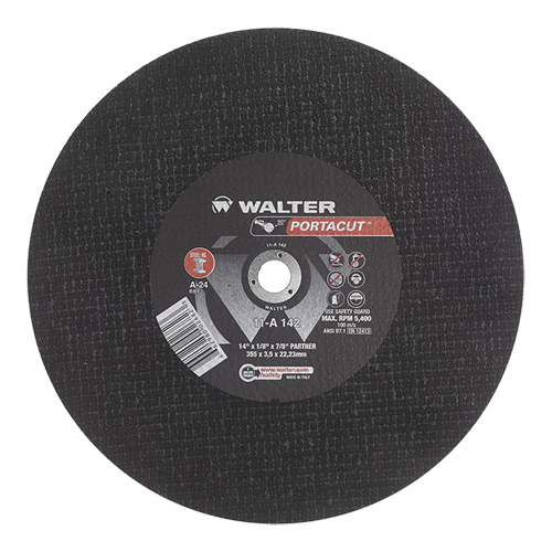 Portacut High Speed Cut-Off Wheel, 14" x 1/8", 7/8" Arbor, Type 1, Aluminum Oxide, 5400 RPM D. Morneault & Fils