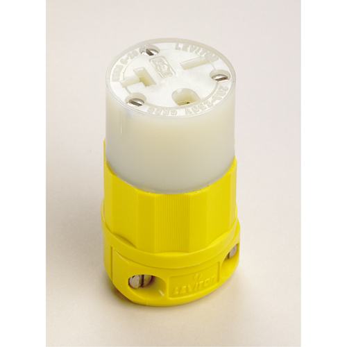 Connecteur de broches droites mis &agrave; la terre &agrave; deux bornes et trois fils, 5-20P, Nylon D. Morneault & Fils