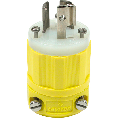 2-Pole 3-Wire Grounding Locking Plug, Nylon, 15 Amps, 250 V, L6-15P D. Morneault & Fils