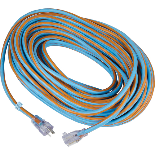 Cordon rallonge verrouillable toute saison en caoutchouc TPE Arctic Blue, Toutes saisons, SJEOW, AWG 12/3, 15 A, 100' D. Morneault & Fils