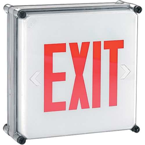 Aqua NEMA 4x Exit Signs, LED, Hardwired, 11-3/4" L x 11-3/4" W, English D. Morneault & Fils