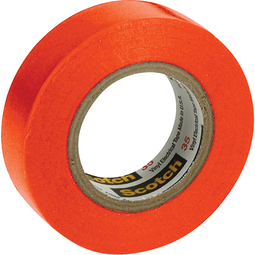 Rubans en vinyle pour codage en couleurs 35 Scotch, 12,7 mm (1/2") x 20,1 m (66'), Orange, 7 mils D. Morneault & Fils