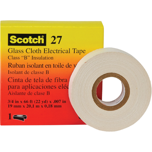 Scotch&reg; 27 Glass Cloth Electrical Tape, 19 mm (3/4") W x 20 m (66') L D. Morneault & Fils