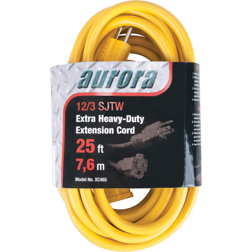 Cordon rallonge en vinyle, Ext&eacute;rieur, SJTW, AWG 12/3, 15 A, 25' D. Morneault & Fils