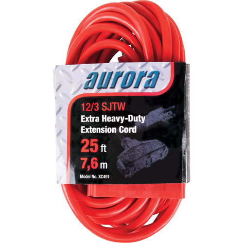 Cordon rallonge en vinyle, Ext&eacute;rieur, SJTW, AWG 12/3, 15 A, 3 prise(s), 25' D. Morneault & Fils
