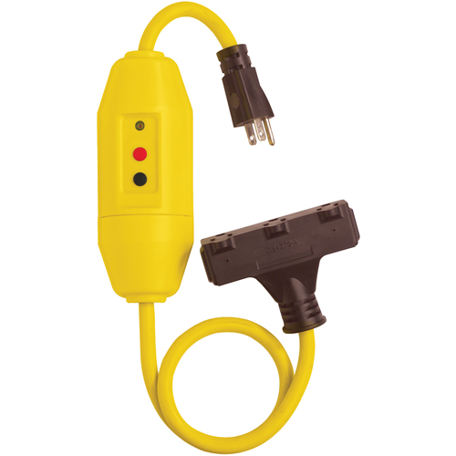 Cordons &agrave; trois prises avec disjoncteur de fuite &agrave; la terre, 120 V, 15 A, Cordon de 2' D. Morneault & Fils