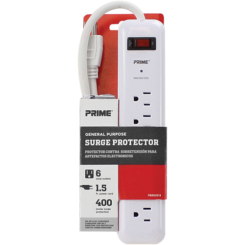 Protecteurs de surtension, 6 Prises, 400 J, 1875 W, Cordon 2' D. Morneault & Fils