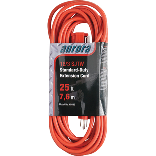 Extension Cord, Indoor/Outdoor, SJTW, 16/3 AWG, 13 A, 25' D. Morneault & Fils