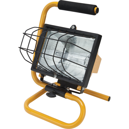 Portable Work Light, Halogen, 500 W, 8000 Lumens, Steel Housing D. Morneault & Fils