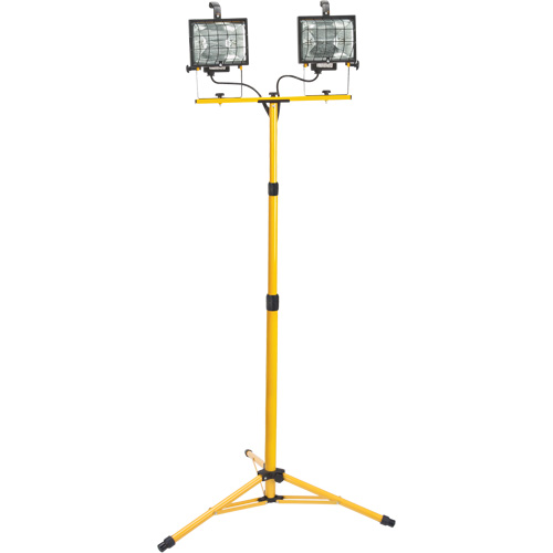Twin-Head Work Light, Halogen, 500 W, 16000 Lumens, Steel Housing D. Morneault & Fils
