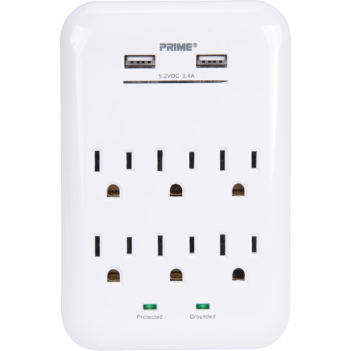 Prime&reg; USB Charger with Surge Protector D. Morneault & Fils