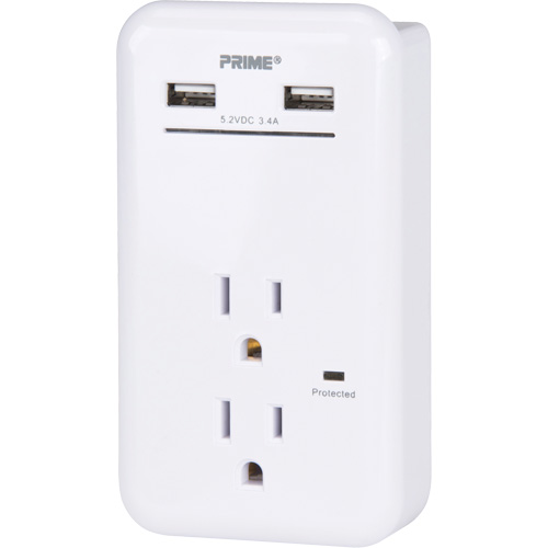 Prime&reg; USB Charger with Surge Protector D. Morneault & Fils