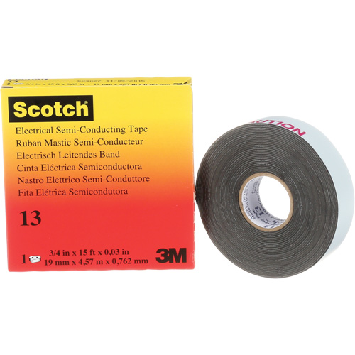 Ruban isolant semi-conducteur Scotch, 19 mm (3/4") x 4,6 m (15'), Noir, 30 mils D. Morneault & Fils
