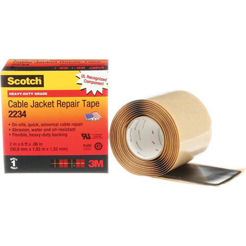 Ruban de r&eacute;paration de gaines pour c&acirc;bles Scotch, 51 mm (2") x 1,8 m (6'), Noir, 60 mils D. Morneault & Fils