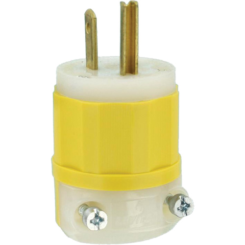 Prise &agrave; lame droite de calibre industriel, Nylon modifi&eacute; antichoc, 15 A, 125 V D. Morneault & Fils