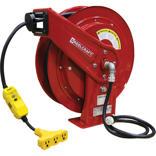 70000 Power Cord Reel, 100', SEOOW, 12 Gauge, 15 A D. Morneault & Fils