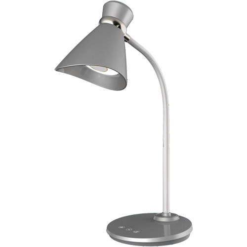 Lampe de bureau, 6 W, DEL, Col 16", Argent D. Morneault & Fils