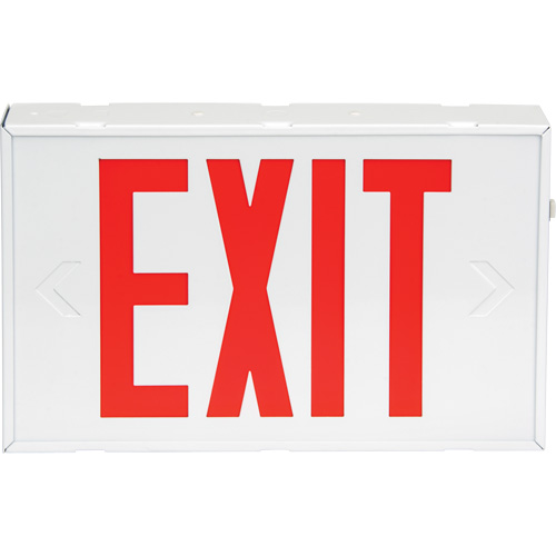 Exit Sign, LED, Battery Operated/Hardwired, 12-1/5" L x 7-1/2" W, English D. Morneault & Fils