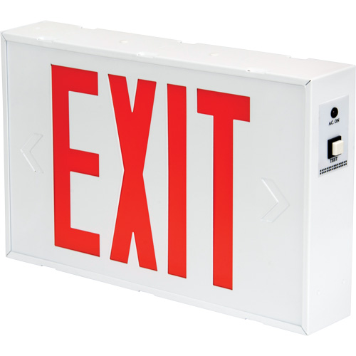 Exit Sign, LED, Battery Operated/Hardwired, 12-1/5" L x 7-1/2" W, English D. Morneault & Fils