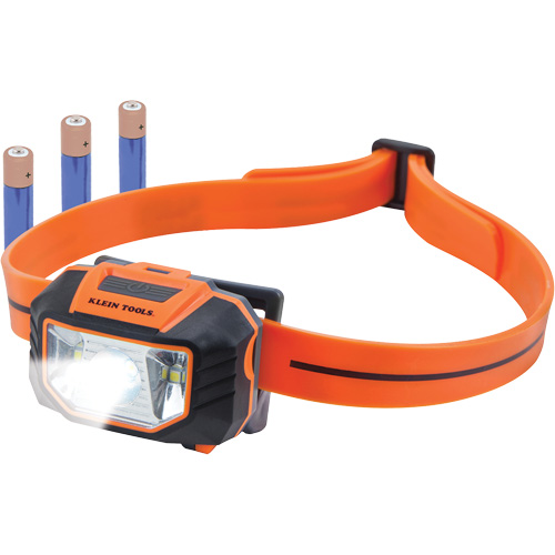 Lampe frontale avec bandeau en silicone pour casque de s&eacute;curit&eacute;, DEL, Piles AAA, Plastique D. Morneault & Fils