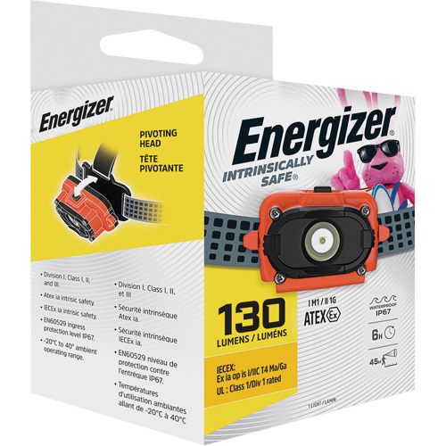 Intrinsically Safe&reg; Headlamp, LED, 130 Lumens, 6 Hrs. Run Time, AAA Batteries D. Morneault & Fils