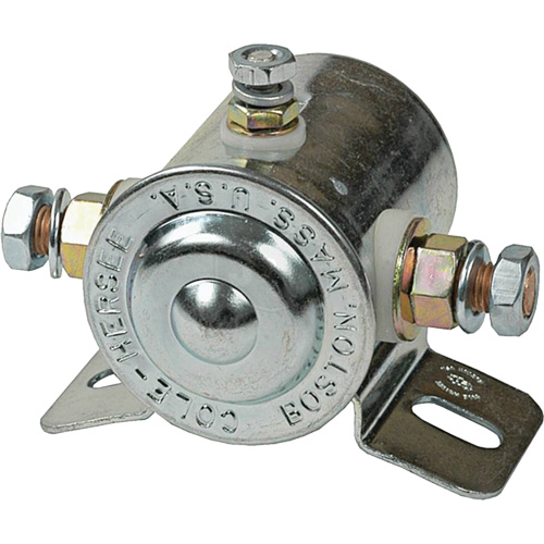 Grounded Continuous-Duty Solenoid Relay, Mini-Breaker, 12 V D. Morneault & Fils