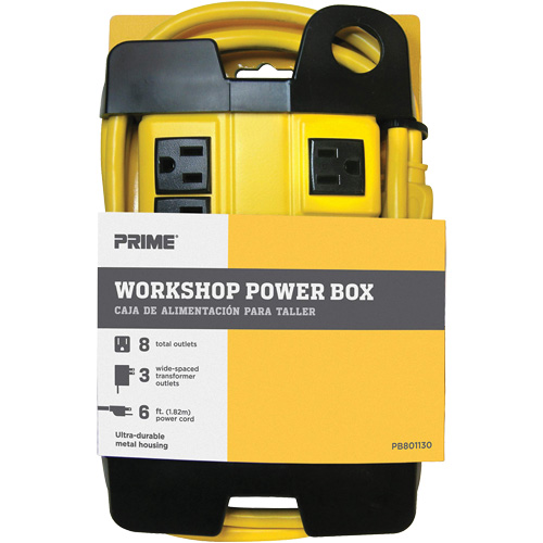 Workshop Power Box, 8 Outlet(s), 6', 15 Amps, 1875 W, 125 V D. Morneault & Fils