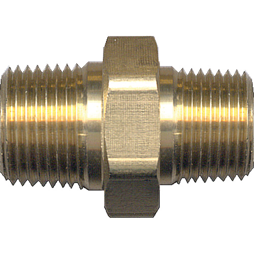 Reducing Hex Nipple, Brass, 1/4" x 1/8", NPT x NPT D. Morneault & Fils