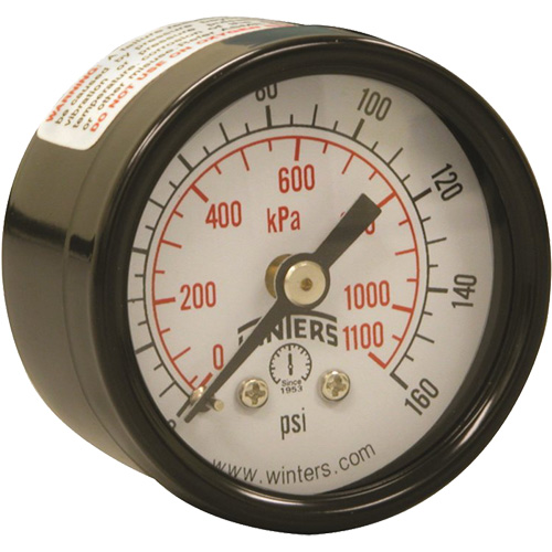 Economy Pressure Gauge, 1-1/2" , 0 - 160 psi, Back Mount, Analogue D. Morneault & Fils