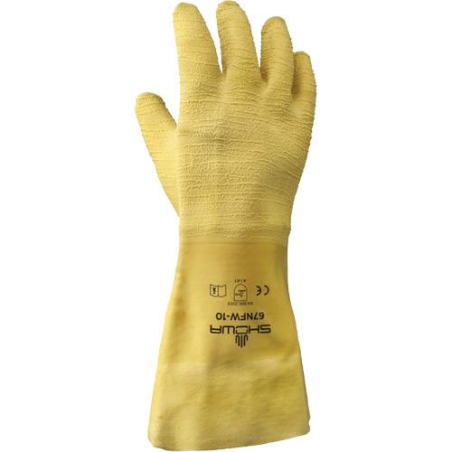 Gants pour usage g&eacute;n&eacute;ral 67NFW, 10/Grand, R&ecirc;vetement Latex de caoutchouc, Enveloppe en Coton D. Morneault & Fils